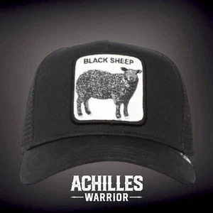 Goorin Bros The Farm Animal Trucker BLACK SHEEP ALL BLACK CLASSIC CORE Hat New - Picture 1 of 7
