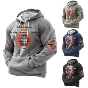 Casual Men's 3D Print Hoodie Sweater Pullover Tops Fashion Long Sleeves