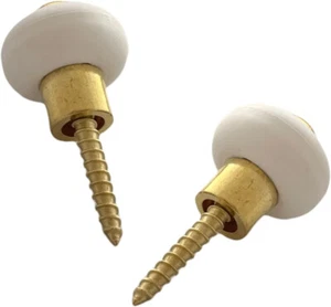 2 Stück Messingfarbige Türstopper mit Schrauben  Elastomer-Dämpferring 30mm - Bild 1 von 3