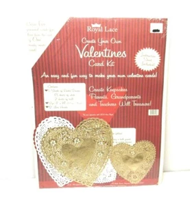 Valentine Card making Kit Craft Supply Lace Doilies Poster Board Make 5 cards - Picture 1 of 4