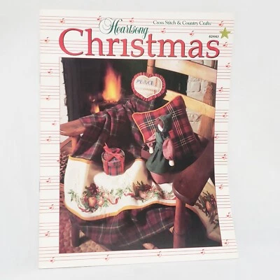 Heartsong Christmas Cross Stitch Pattern Leaflet Country Crafts Craftways 1991 - Image 1 of 4