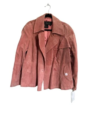 NWT Terry Lewis Classic Luxuries Plus Size 1X Pink Suede Leather Jacket #3012 - Image 1 of 4