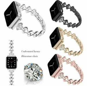 Diamond Bracelet Stainless Steel Wrist Band For Apple Watch Ultra 2 9 8 7 6 5 4 - Zdjęcie 1 z 16