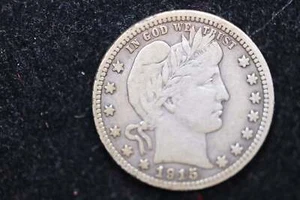 1915 Barber Silver Quarter, Circulated Coin. Large Affordable Sale #02166 - Picture 1 of 2