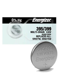 Button Cell Silver Oxide Watch Battery New Energizer 395 / 399 Sr927W Sr927Sw
