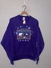 90s Vintage ID Idaho Winter Snow Bird Birdhouse Purple Sweatshirt VTG 1990s L La