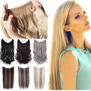 Elastic Wire Hair Extensions Headband Invisible Wire Real Secret Long 140g Ah - Picture 1 of 28