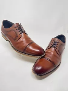 Men's Stacy Adams Dickinson Cap Toe Oxford 25066-221 Cognac Brown Size 11m - Picture 1 of 14