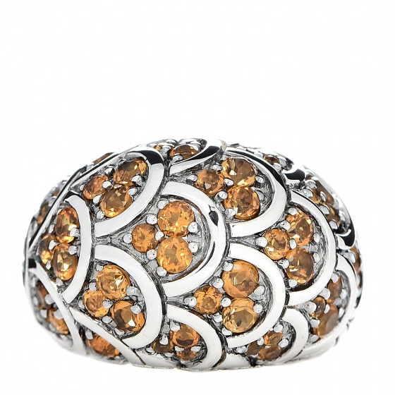 NUEVO CON ETIQUETAS JOHN HARDY Anillo Cúpula Naga Citrino Plata Esterlina TALLA 7 RBS658984CIX7 $795 Foto 1 de 4