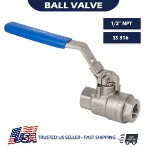 1/2" Ball Valve 3000 PSI WOG NPT Stainless Steel 316 - Picture 1 of 3
