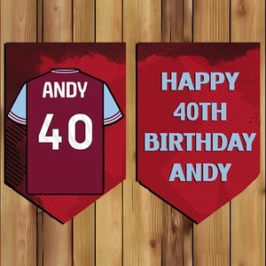 Personalised West Ham birthday bunting, football birthday bunting, banner New - Picture 1 of 1