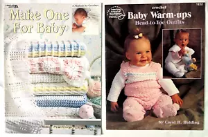2 Crocheted Patterns Books Make One For Baby Warm-ups Afghans 6 & 12 months - Picture 1 of 7