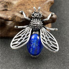 10pcs Lapis Lazuli Lovely Crystal Bee Honeybee Pendant Chain Necklace Pin