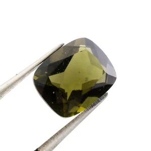 2.65ct MOLDAVITE tektite faceted loose gem RECTANGLE 10x8MM #CM202 - Picture 1 of 2