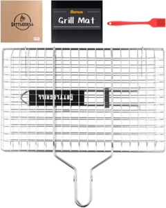 Cesta Para Pescado Rejilla Para Parrilla Barbacoa De Acero Inoxidable Picnic - Imagen 1 de 12