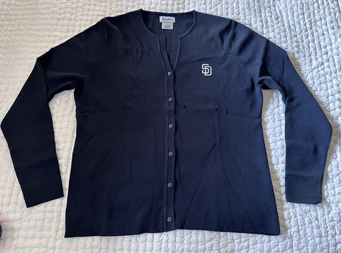 San Diego Padres women’s Button Down Sweater Navy size large Cover