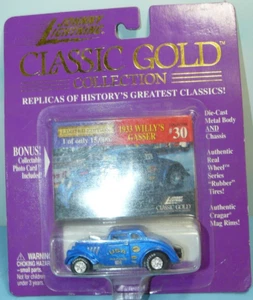1/64  Johnny Lightning , Classic Gold , chopped 1933 Willys coupe , USA Racing - Picture 1 of 2