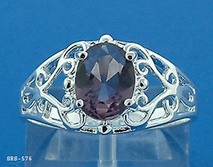 Anillo Amatista Corte Ovalado y Plata de Ley 925 2313 Talla 6 - Imagen 1 de 2