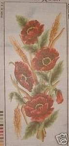 Poppies and Wheat Flower Panel Tapestry Canvas Collection D'Art - Picture 1 of 1