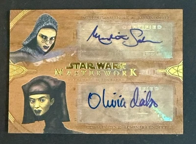 2018 Topps Star Wars Masterwork Meredith Salenger & Olivia D’abo Dual Auto  7/10 - Image 1 of 4
