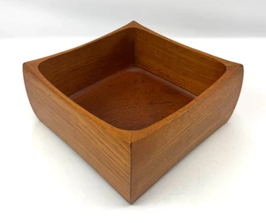 RARE Vintage Sowe Konst Solid Teak Square 11" Bowl Mid Century Modern MCM Sweden - Bild 1 von 10