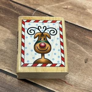 INKADINKADO 94267-M RUDOLPH DAS RENTIER MIT DER ROTEN NASE AUF HOLZ MONTIERT GUMMISTEMPEL - Bild 1 von 4