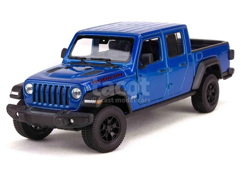 1 24 Welly Jeep Rubicon Pick-Up 2019 Blue WE24103B Modellino