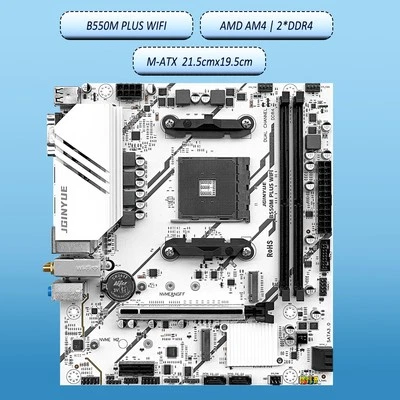 B550M PLUS WIFI M-ATX AM4 Motherboard DDR4 |Ryzen 5000 Ready | PCIe4.0 M.2 & x16 - Image 1 of 4