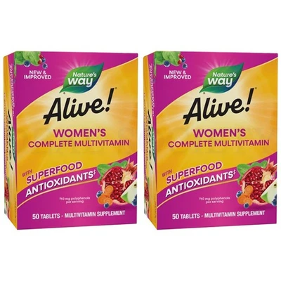 Nature's Way Alive! Daily Complete Multivitamin for Women 50 Count Each Lot of 2 - Image 1 of 4