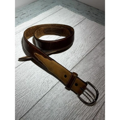 "Cinturón de cuero occidental vaquero negro clásico Silver Creek talla 38 45"" largo en relieve" Foto 1 de 4