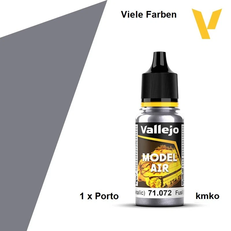 Vallejo Model Air NEUE FORMEL MA 072 71.072 Gun Metal FS37200 18ml