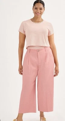 CABI M Cruise Crop Pant Sienna Brown Wide Leg Linen Blend 6478 Minimalist Preppy - Image 1 of 4