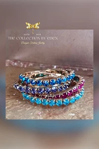 INC International Concepts Bracelets- Gold Blue Pink & Purple Crystal Stretch - Picture 1 of 5