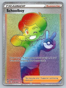 Schoolboy 276/264 Rainbow Holo Full Art Secret Rare Pokemon Fusion Strike - Picture 1 of 2
