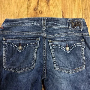 1921  Jeans Women's Skinny Leg Jeans Size 30x32 Western Distressed Studded - Picture 1 of 6
