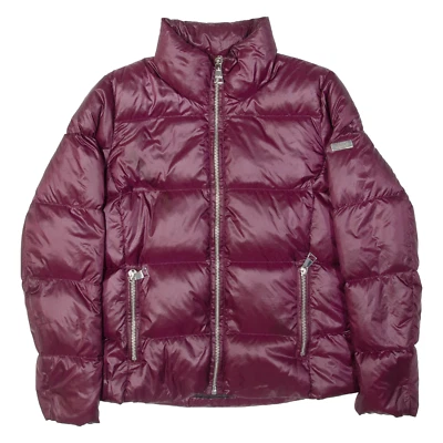 KARL LAGERFELD Down Insulated Womens Puffer Jacket Maroon Nylon L - Image 1 of 4