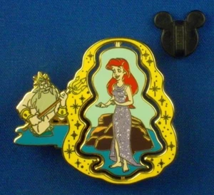 Alfiler giratorio de aletas a pies The Little Mermaid Ariel King Tritón # 43142 - Imagen 1 de 5