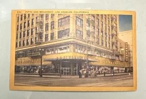 Newberry Co Variety Store Fifth und Broadway, Los Angeles, Leinen Postkarte #632 - Bild 1 von 6
