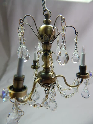 Lámpara de araña Heidi Ott miniatura luz 3 brazos real Crysta #YL7002-1 FBA Foto 1 de 4