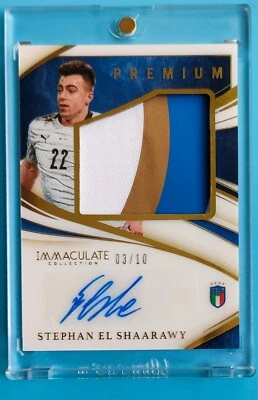 2020 Immaculate Italy Stephan El Shaarawy Premium Gold Patch Auto 3/10 - Image 1 of 2