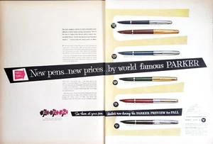 Anuncio impreso bolígrafos Parker 1952 2 páginas vista previa para otoño 51 21 lápices de parquet - Imagen 1 de 1