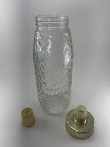 Cocktail Shaker Textured Glass Clear Water Bottle Vintage Liquor - Picture 1 of 4