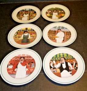 L’etalage Shopkeepers Porcelain Plates Guy Buffet Set of 6 different Guy Buffet - Picture 1 of 14