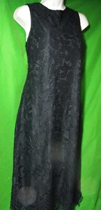 NEW SHARAGANO NEW YORK 3W0S194X3 NAVY LINED LACE SLEEVELESS SHEATH DRESS 12 - Picture 1 of 1