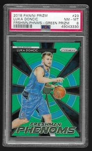 2018-19 Panini Prizm Luka Doncic #23 Green Prizm Freshman Phenoms Dallas PSA 8 - Picture 1 of 2