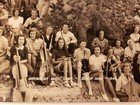 1946 BAND ORCHESTRA MUSIC CAMP GROUP PHOTO BIG BEAR - LAKE ARROWHEAD CALIFORNIA 