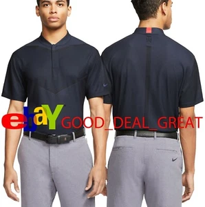 2023 Tiger Woods Blade Mock Neck Polo Shirt CT3797-451 "Zoom in to See Fabric" - Picture 1 of 7