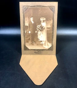 Vintage Wedding Photograph of Beautiful Bride & Groom ~ Brown Studio New Bedford - Picture 1 of 11