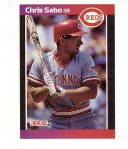 1989 Donruss Chris Sabo Cincinnati Reds #317 Baseballkarte 3B MLB schön - Bild 1 von 2