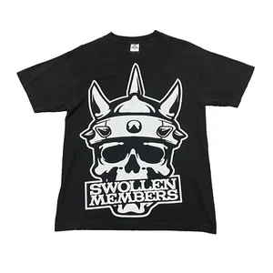 Alstyle Swollen Members T Shirt Men’s Medium Black Double Sided Y2K Crewneck - Bild 1 von 5